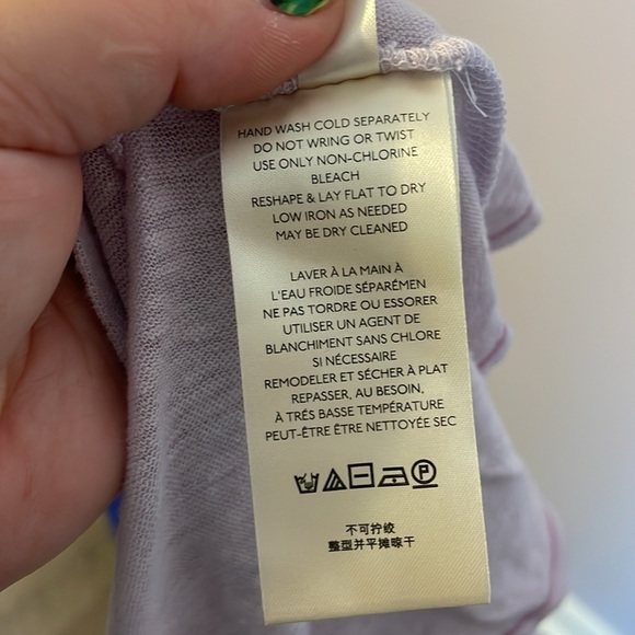 Free People Oversized Linen Sandstorm Flowy Lilac Lavender Top Size XS - Picture 6 of 16